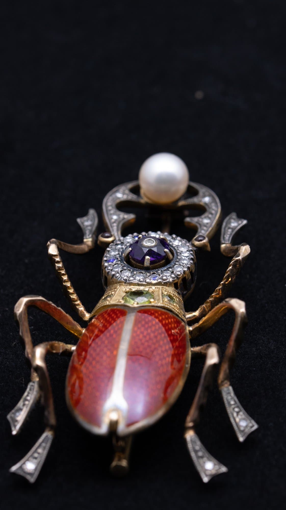Imperial Revival Beetle Brooch